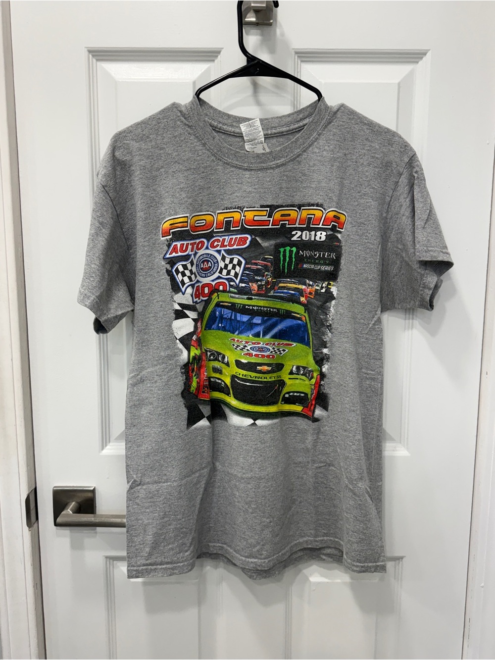 NASCAR Auto Club Speedway 2018 green & grey t-shirt